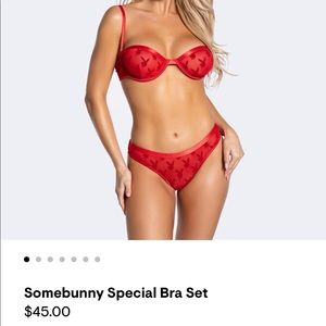Playboy red somebunny special bra set